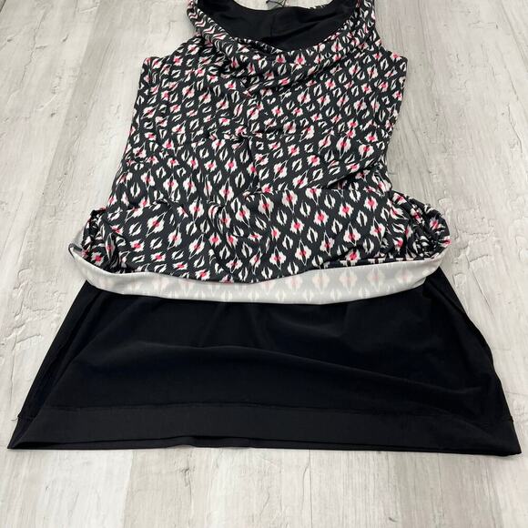 Athleta Inverse Reversible Drape Neck Sleeveless Black Pink - Picture 9 of 12